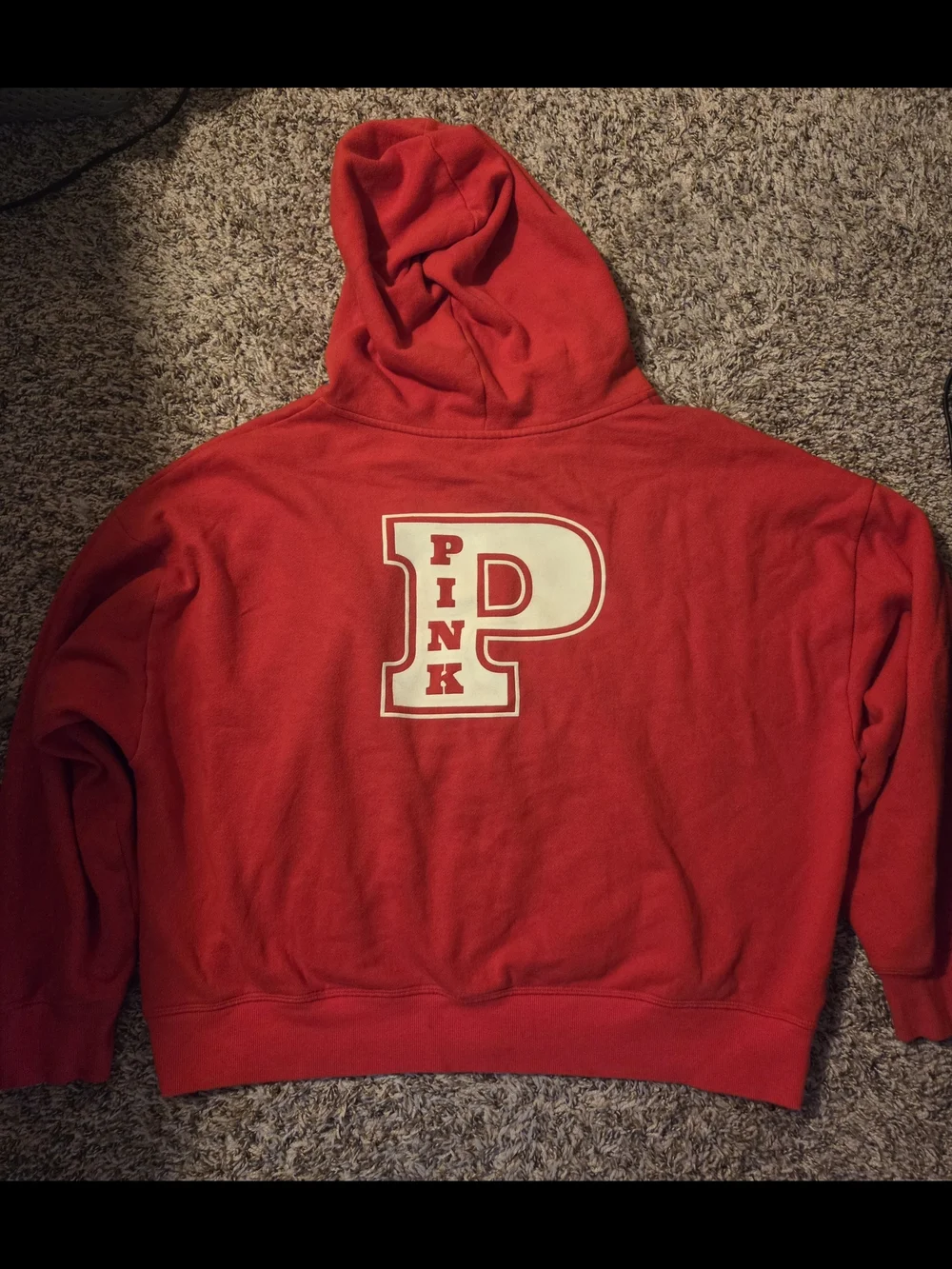 PINK Victoria's Secret Bright Red Set- Hoodie And Sweatpants Size Large Short